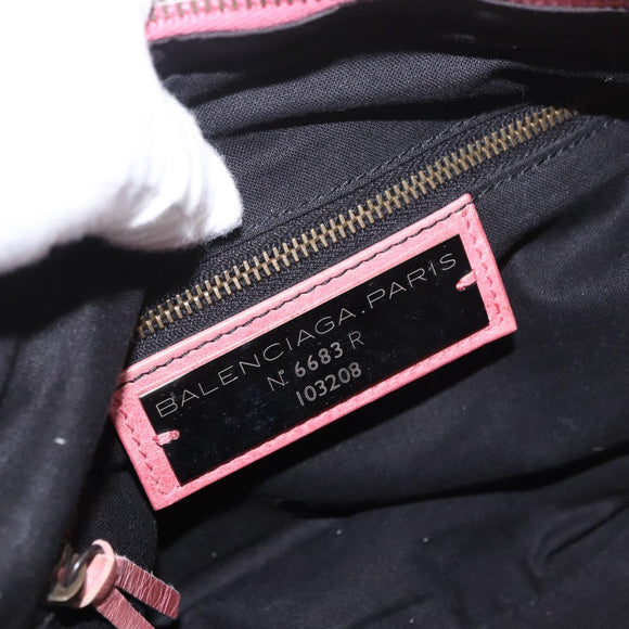 BALENCIAGA The First Hand Bag Leather 2way Pink 103208 Auth 185362V