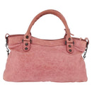 BALENCIAGA The First Hand Bag Leather 2way Pink 103208 Auth 185362V-3