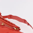 BALENCIAGA The First Hand Bag Leather 2way Orange Gold 285433 Auth 185363V-15