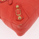 BALENCIAGA The First Hand Bag Leather 2way Orange Gold 285433 Auth 185363V-16