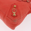 BALENCIAGA The First Hand Bag Leather 2way Orange Gold 285433 Auth 185363V-10