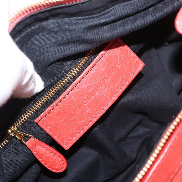 BALENCIAGA The First Hand Bag Leather 2way Orange Gold 285433 Auth 185363V