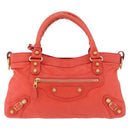 BALENCIAGA The First Hand Bag Leather 2way Orange Gold 285433 Auth 185363V-13