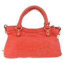 BALENCIAGA The First Hand Bag Leather 2way Orange Gold 285433 Auth 185363V-2