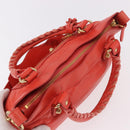 BALENCIAGA The First Hand Bag Leather 2way Orange Gold 285433 Auth 185363V-6