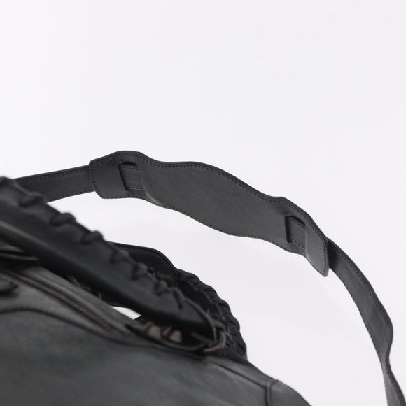 BALENCIAGA The City Hand Bag Leather 2way Black 115748 Auth 185364SAM
