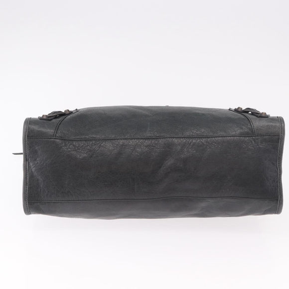 BALENCIAGA The City Hand Bag Leather 2way Black 115748 Auth 185364SAM