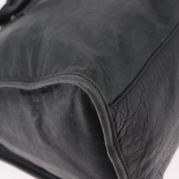 BALENCIAGA The City Hand Bag Leather 2way Black 115748 Auth 185364SAM