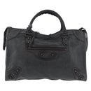 BALENCIAGA The City Hand Bag Leather 2way Black 115748 Auth 185364SAM-2
