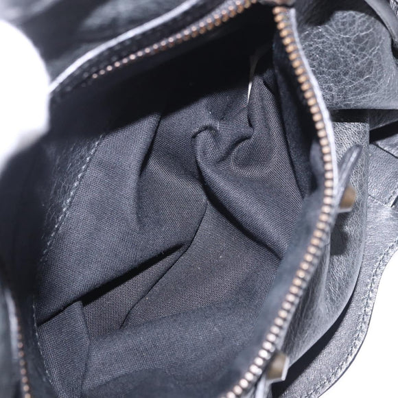 BALENCIAGA The City Hand Bag Leather 2way Black 115748 Auth 185364SAM