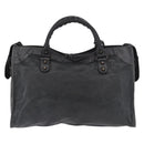 BALENCIAGA The City Hand Bag Leather 2way Black 115748 Auth 185364SAM-3