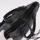 BALENCIAGA The City Hand Bag Leather 2way Black 115748 Auth 185364SAM-6