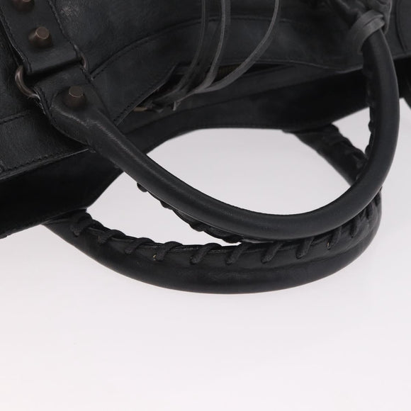 BALENCIAGA The City Hand Bag Leather 2way Black 115748 Auth 185364SAM