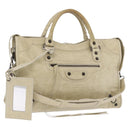 BALENCIAGA The City Hand Bag Leather 2way Ivory 115748 Auth 185365V-1