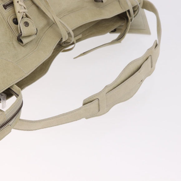 BALENCIAGA The City Hand Bag Leather 2way Ivory 115748 Auth 185365V