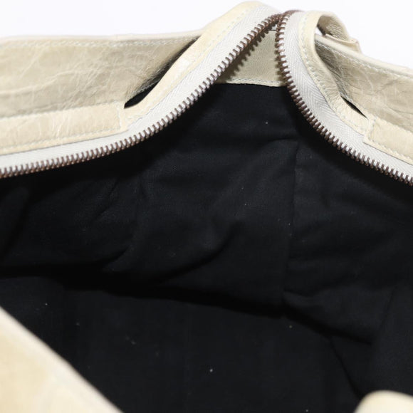 BALENCIAGA The City Hand Bag Leather 2way Ivory 115748 Auth 185365V