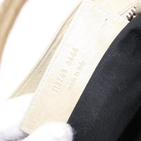 BALENCIAGA The City Hand Bag Leather 2way Ivory 115748 Auth 185365V