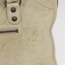 BALENCIAGA The City Hand Bag Leather 2way Ivory 115748 Auth 185365V-2