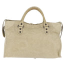 BALENCIAGA The City Hand Bag Leather 2way Ivory 115748 Auth 185365V-3