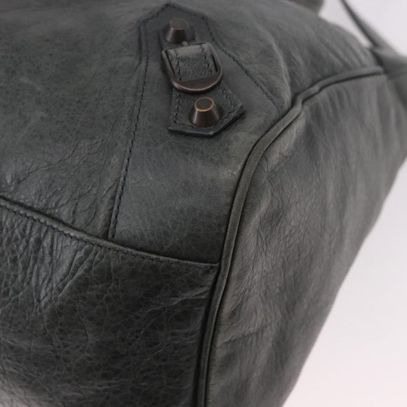 BALENCIAGA Vero Hand Bag Leather 2way Gray 235216 Auth 185366V