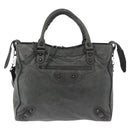 BALENCIAGA Vero Hand Bag Leather 2way Gray 235216 Auth 185366V-13