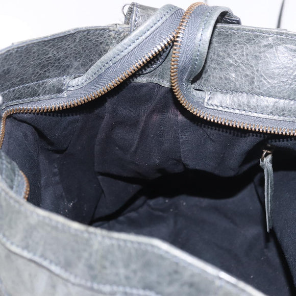 BALENCIAGA Vero Hand Bag Leather 2way Gray 235216 Auth 185366V