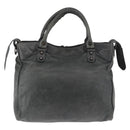 BALENCIAGA Vero Hand Bag Leather 2way Gray 235216 Auth 185366V-2