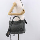 BALENCIAGA Vero Hand Bag Leather 2way Gray 235216 Auth 185366V-31