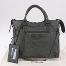 BALENCIAGA Vero Hand Bag Leather 2way Gray 235216 Auth 185366V-12