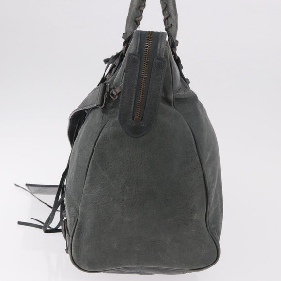 BALENCIAGA Vero Hand Bag Leather 2way Gray 235216 Auth 185366V