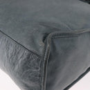 BALENCIAGA The City Bag Leather 2way Light Blue Gold Silver 115748 Auth 185367V-16