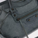 BALENCIAGA The City Bag Leather 2way Light Blue Gold Silver 115748 Auth 185367V-17