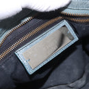 BALENCIAGA The City Bag Leather 2way Light Blue Gold Silver 115748 Auth 185367V-20
