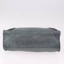BALENCIAGA The City Bag Leather 2way Light Blue Gold Silver 115748 Auth 185367V-5