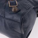 BALENCIAGA The Giant City Hand Bag Leather 2way Navy Gold 173084 Auth 185368SAM-13