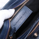 BALENCIAGA The Giant City Hand Bag Leather 2way Navy Gold 173084 Auth 185368SAM-18