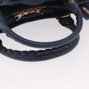 BALENCIAGA The Giant City Hand Bag Leather 2way Navy Gold 173084 Auth 185368SAM-7
