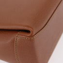GUCCI Bamboo Hand Bag Leather 2way Brown Gold Auth 185369-10