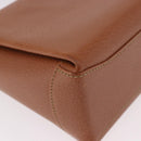 GUCCI Bamboo Hand Bag Leather 2way Brown Gold Auth 185369-17