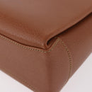 GUCCI Bamboo Hand Bag Leather 2way Brown Gold Auth 185369-18