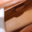 GUCCI Bamboo Hand Bag Leather 2way Brown Gold Auth 185369-11