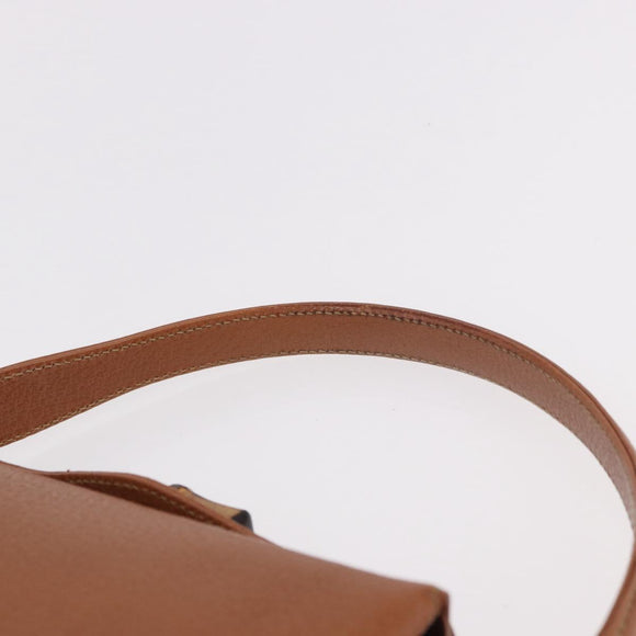 GUCCI Bamboo Hand Bag Leather 2way Brown Gold Auth 185369