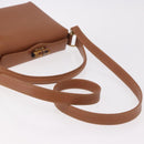 GUCCI Bamboo Hand Bag Leather 2way Brown Gold Auth 185369-8