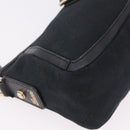 GUCCI GG Canvas Shoulder Bag Black Gold 130939 Auth 185370V-15