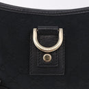 GUCCI GG Canvas Shoulder Bag Black Gold 130939 Auth 185370V-19