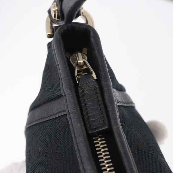 GUCCI GG Canvas Shoulder Bag Black Gold 130939 Auth 185370V