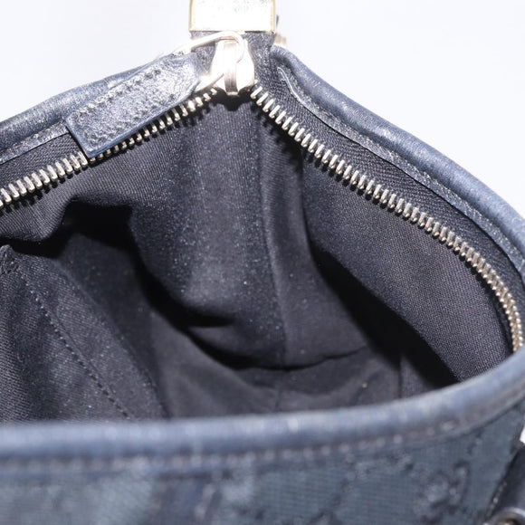 GUCCI GG Canvas Shoulder Bag Black Gold 130939 Auth 185370V