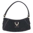 GUCCI GG Canvas Shoulder Bag Black Gold 130939 Auth 185370V-13