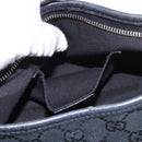 GUCCI GG Canvas Shoulder Bag Black Gold 130939 Auth 185370V-23