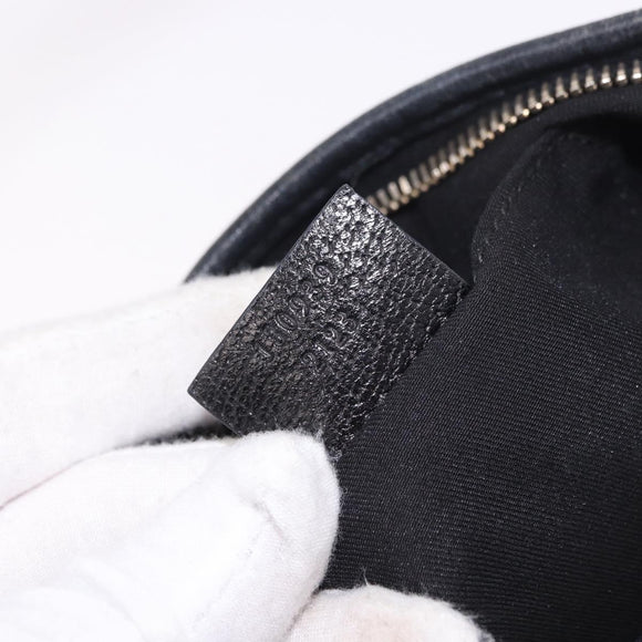GUCCI GG Canvas Shoulder Bag Black Gold 130939 Auth 185370V